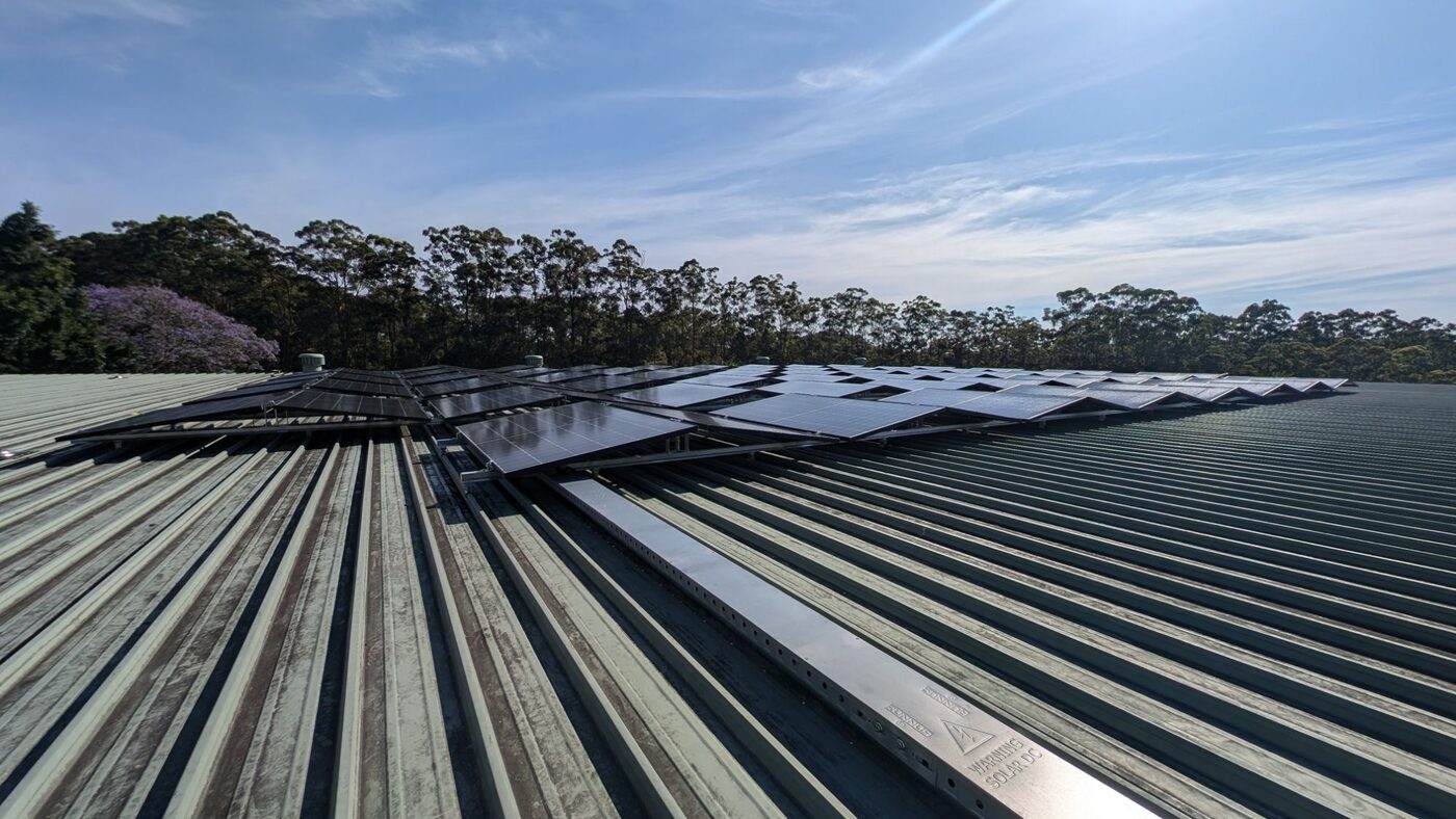 Solar array on the Goonellabah commercial roof
