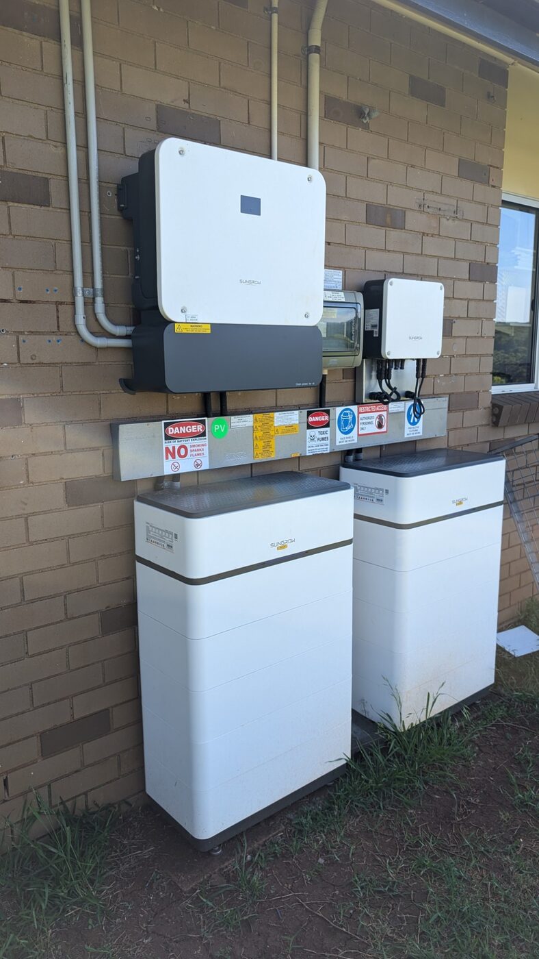 Sungrow inverter and battery stacks at Goonellabah